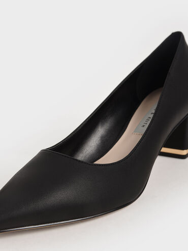 حذاء بكعب ترابيزي, أسود, hi-res