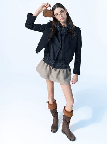 تعليقة حقيبة بولينغ سيانا  كوردروي, بني موكا ناعم, hi-res