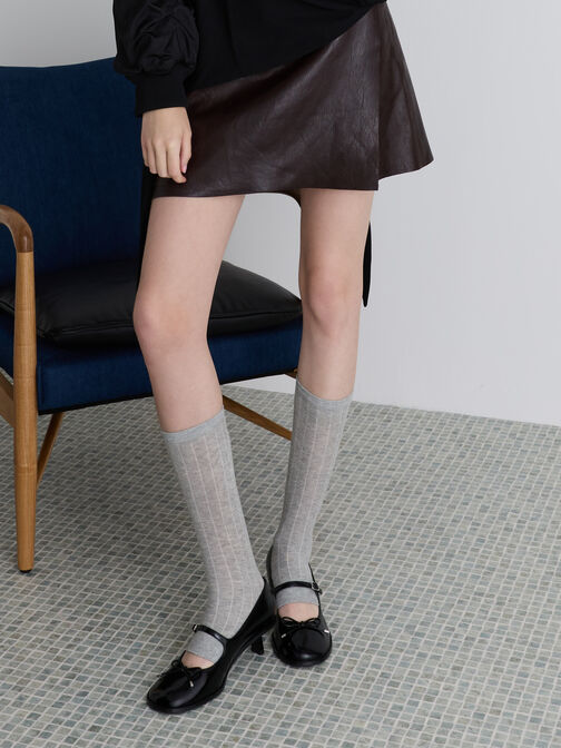 حذاء ويندي ماري جاين (بامبس) بكعب صغير وفيونكة أنيقة عند الأصابع, صندوق أسود, hi-res