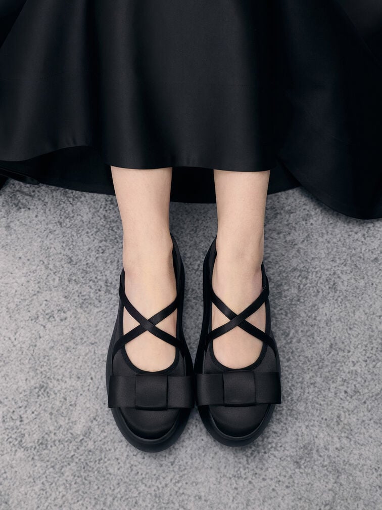 حذاء ماري جين برانتلي بنعل سميك, أسود خشن, hi-res