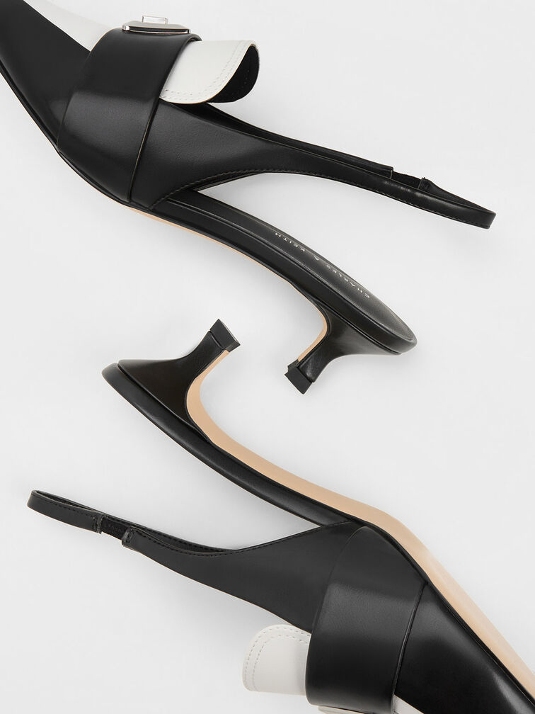 Trice Metallic Accent Pointed-Toe Slingback Pumps, Black, hi-res