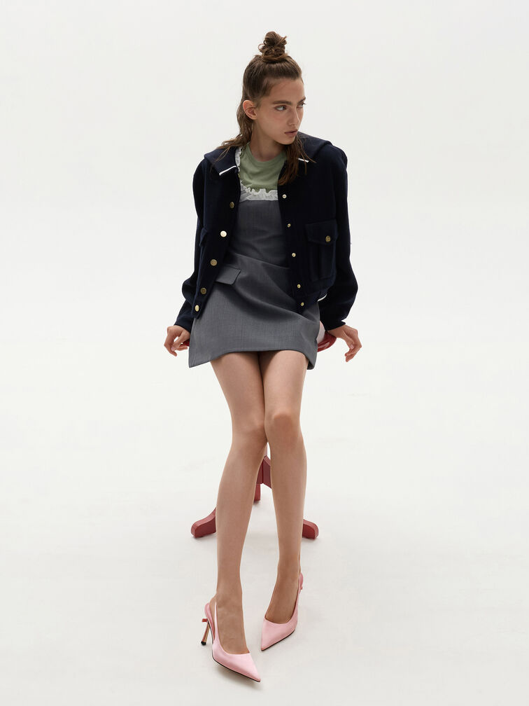 حذاء كعب عالي برانتلي بفيونكة وسير خلفي, وردي, hi-res