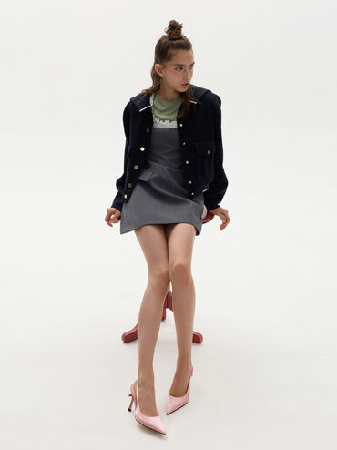 حذاء كعب عالي برانتلي بفيونكة وسير خلفي, وردي, hi-res