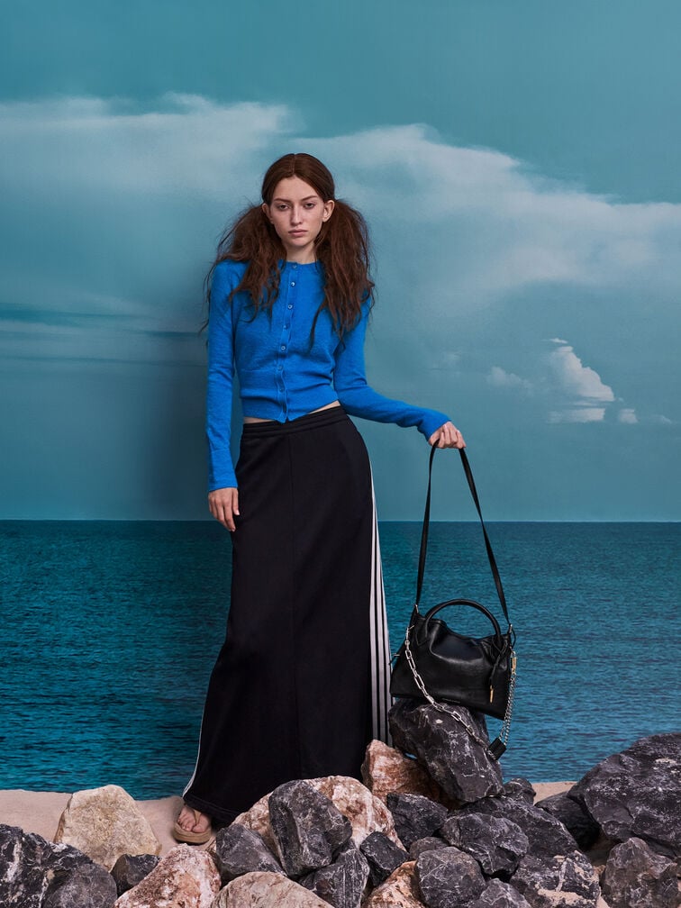 Mini Delfina Chain Tote Bag, Noir, hi-res