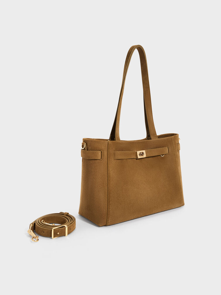 Dinora Belted Tote Bag, Sahara Sand, hi-res