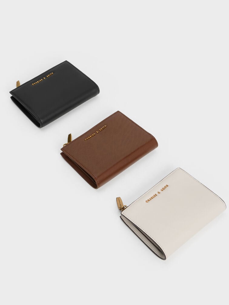 محفظة هارموني صغيرة بسحاب علوي أنيق, عاجي, hi-res