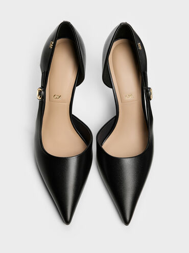 حذاء دورسيه ستيليتو بمقدمة مدببة من الجلد الطبيعي, أسود, hi-res