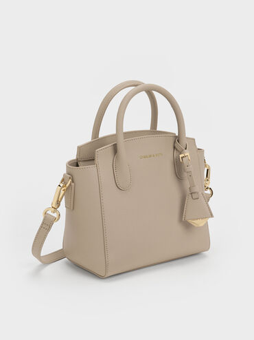 Harper Structured Top Handle Bag, Taupe, hi-res