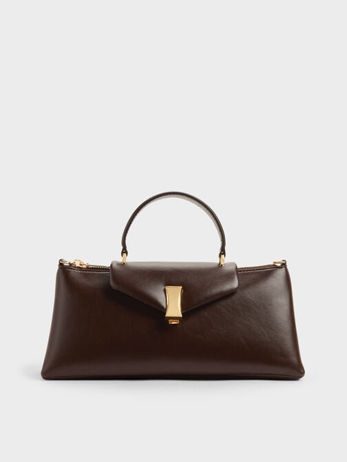 Lilibet Elongated Top Handle Bag, Espresso Brown, hi-res