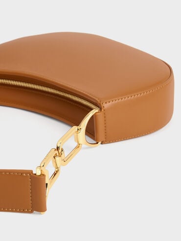 حقيبة كتف أغاثا بسلسلة, بني, hi-res