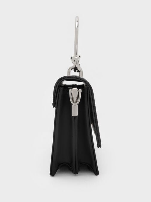 Kristine Glittered Wallet On Chain, Noir, hi-res