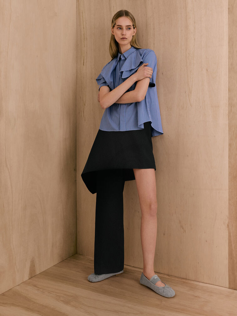 Winona Felt Mary Jane Flats, Light Grey, hi-res