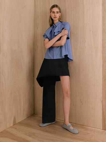 Winona Felt Mary Jane Flats, Light Grey, hi-res