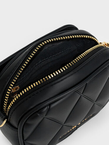 حقيبة ميني أروين بتصميم مبطن, أسود, hi-res