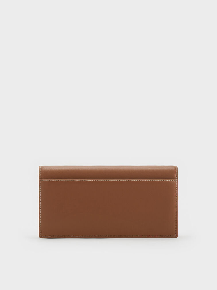 Nasrin Geometric Long Wallet, Chocolate, hi-res