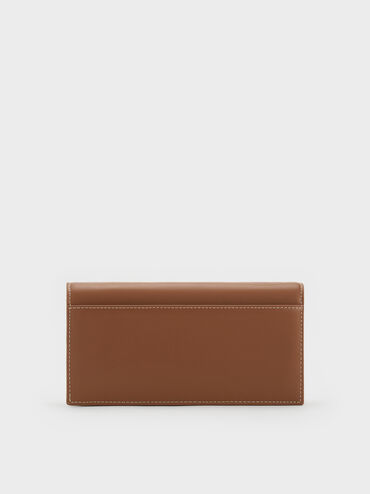 Nasrin Geometric Long Wallet, Chocolate, hi-res