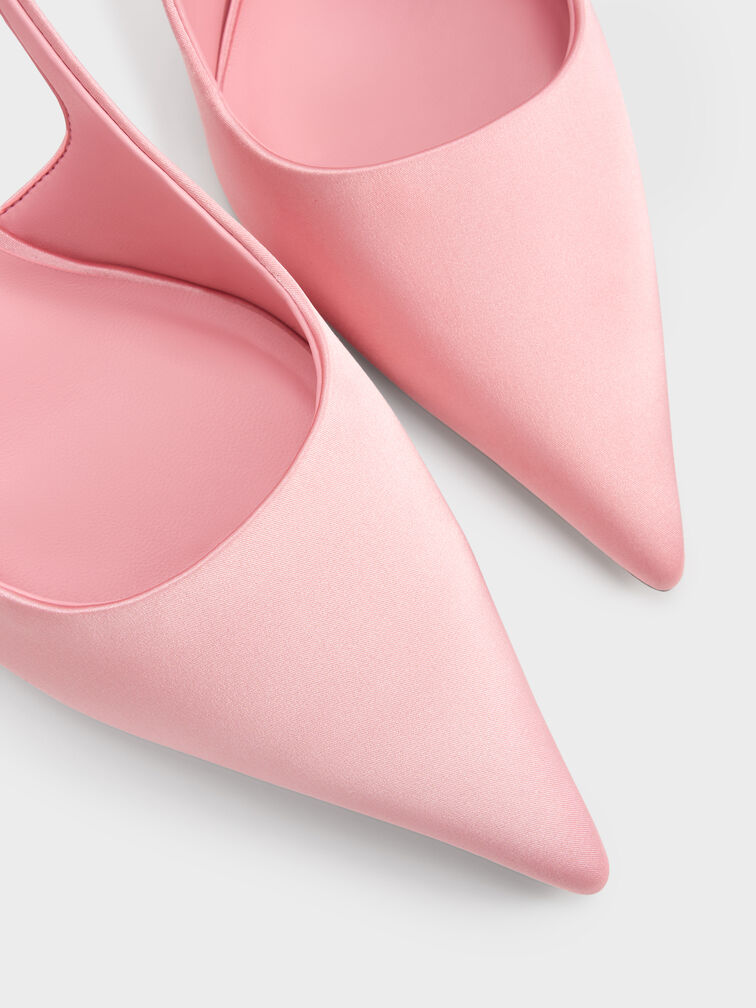 حذاء كعب عالي برانتلي بفيونكة وسير خلفي, وردي, hi-res