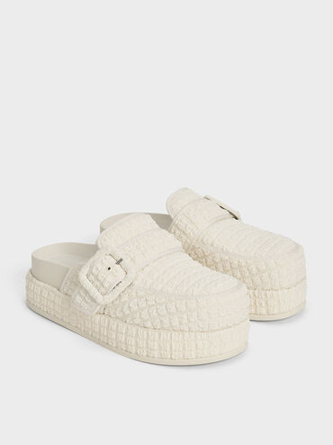 ميولز لورين ذات بتصميم مزخرف وكعب فلاتفورم, أبيض طباشيري, hi-res