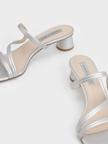 ميولز أردن معدني بأحزمة متموجة, فضي, hi-res