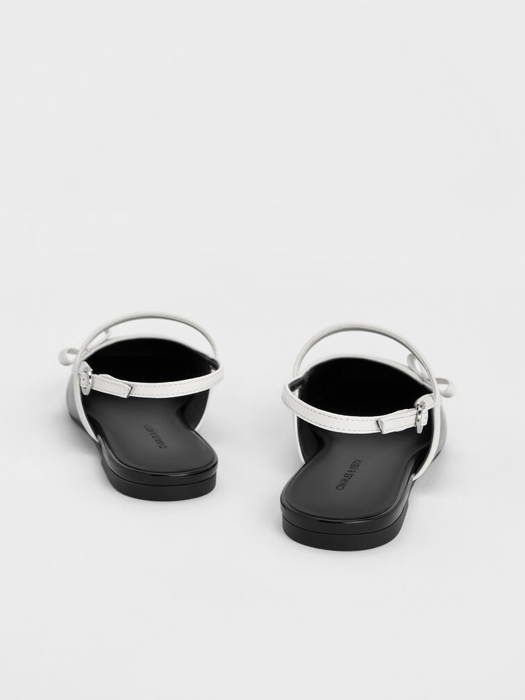 حذاء ماري جاين مسطح بلونين وحزام خلفي مزين بفيونكة, صندوق أسود, hi-res