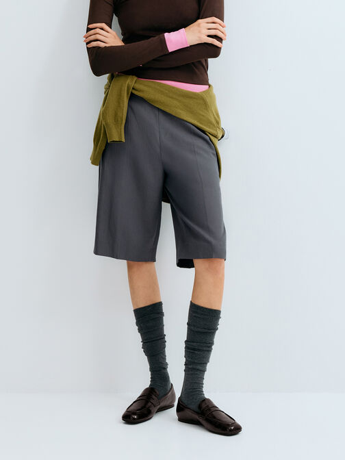 حذاء لوفر بيني بتأثير مجعد, بني داكن, hi-res