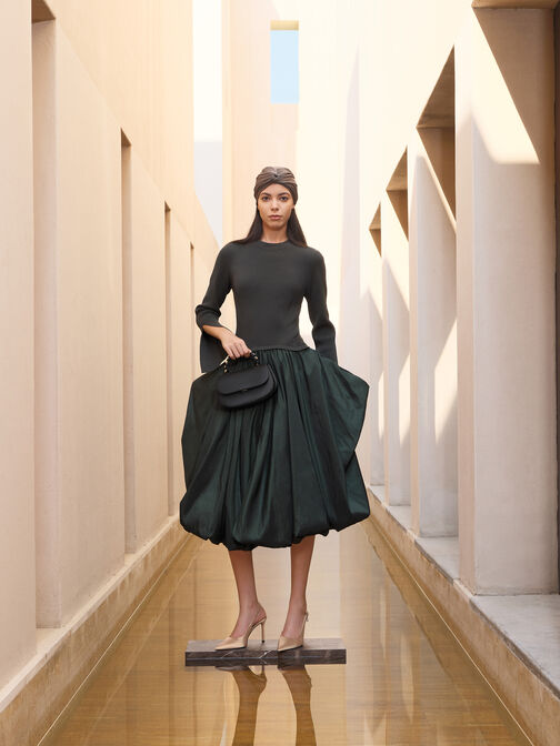 حقيبة إيليان من الساتان ومقبض يد علوي مرصع بالأحجار, أسود, hi-res