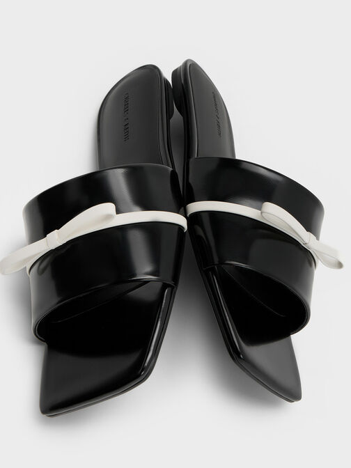 صندل سهل الارتداء بلونين مع فيونكة, صندوق أسود, hi-res