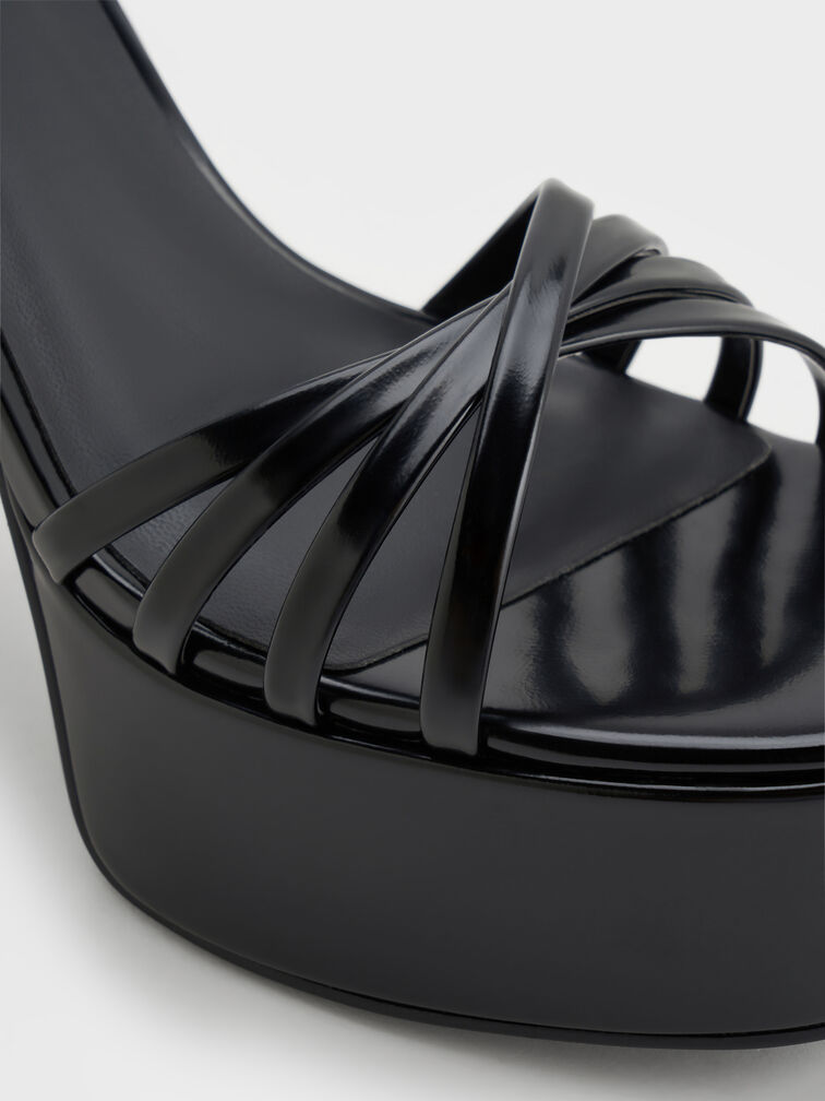 Georgina Ankle-Strap Platform Sandals, Black Boxed, hi-res