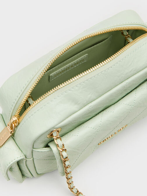 Duo Quilted Crossbody Bag, Mint Green, hi-res