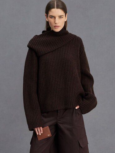 حافظة بطاقات كارلي الجلدية بتصميم متعدد الجيوب, كونياكي, hi-res