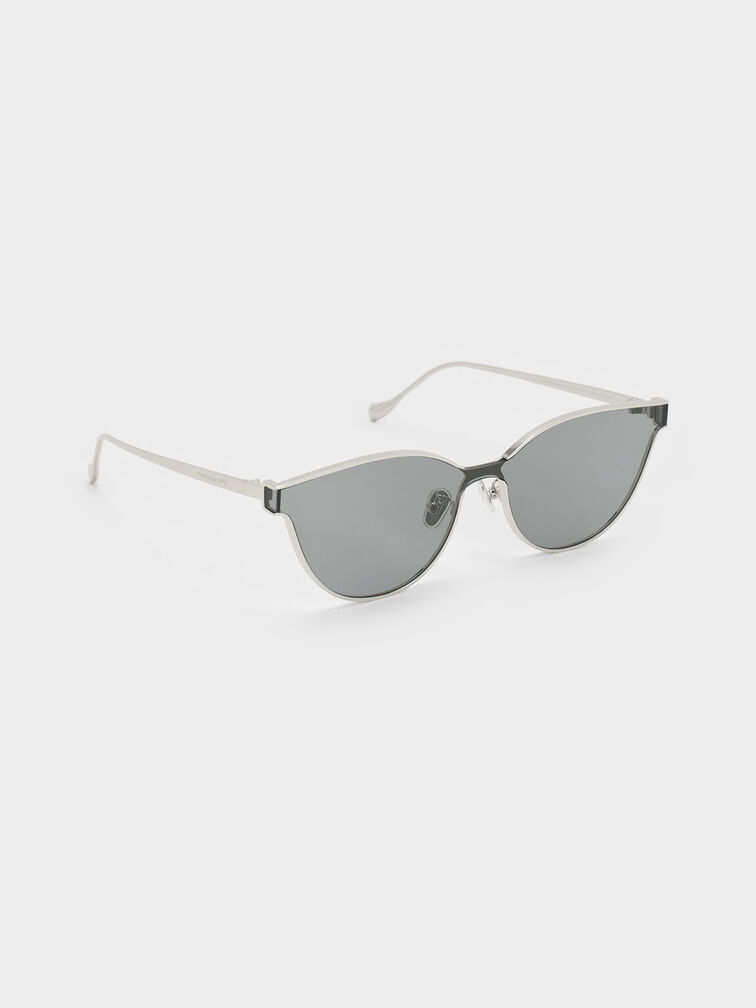 Ginny Cat-Eye Sunglasses, Silver, hi-res