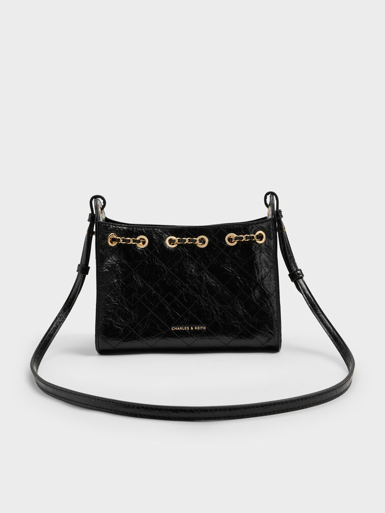 حقيبة باكيت ديو مبطنة برباط, أسود, hi-res