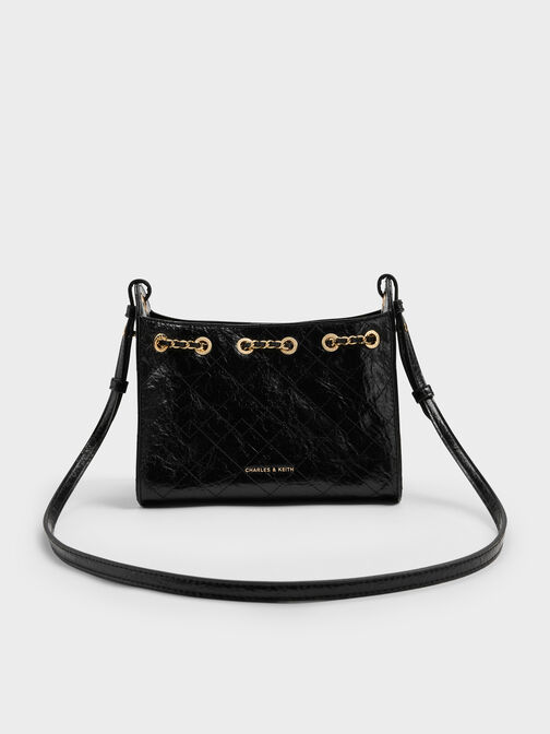 حقيبة باكيت ديو مبطنة برباط, أسود, hi-res