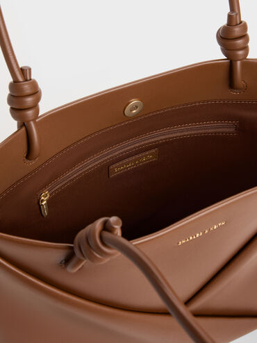 حقيبة تسوق ميدوري ذات التصميم الهندسي, شوكولاتي, hi-res