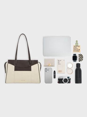 Roan Canvas Tote Bag, Espresso Brown, hi-res