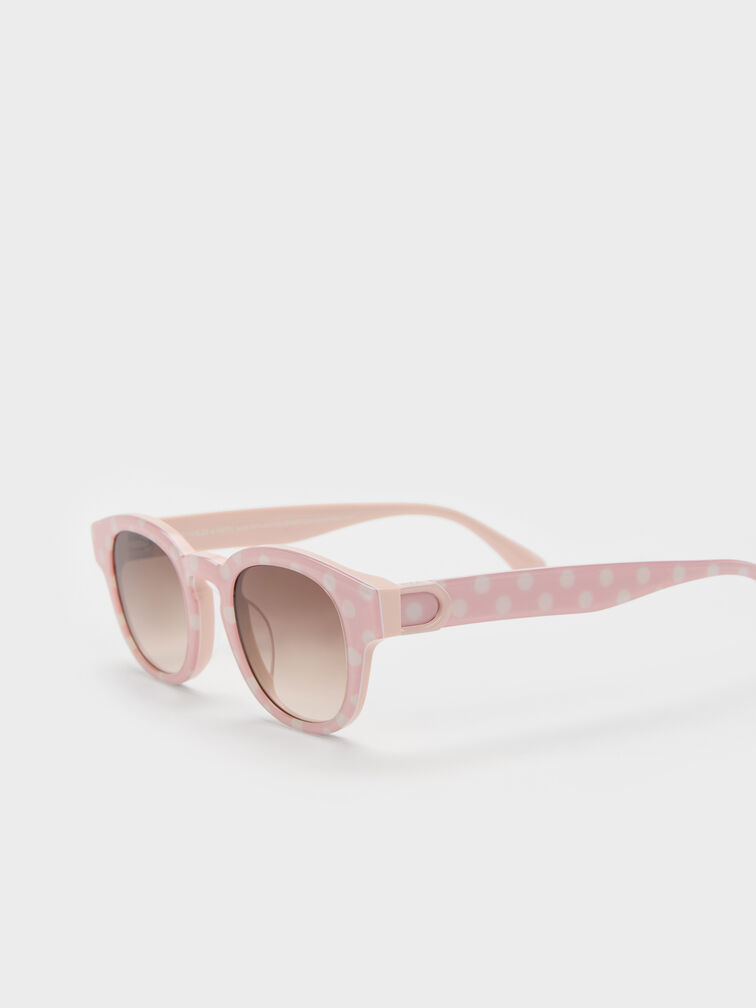 Girls' Gabine Polka-Dot Sunglasses, Soft Pink, hi-res