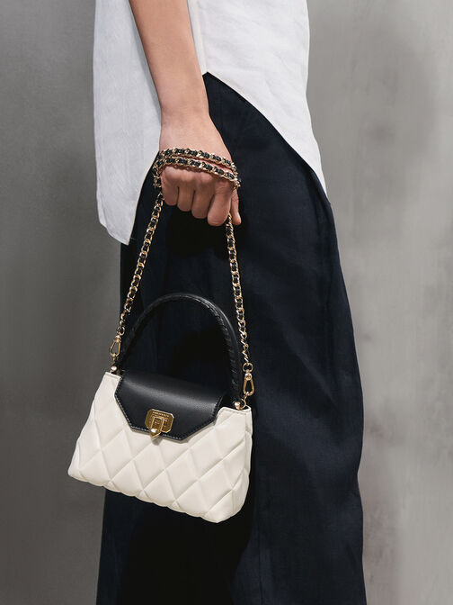 حقيبة أروين المبطنة بحزام مضفر وذراع علوي, متعدد الألوان, hi-res