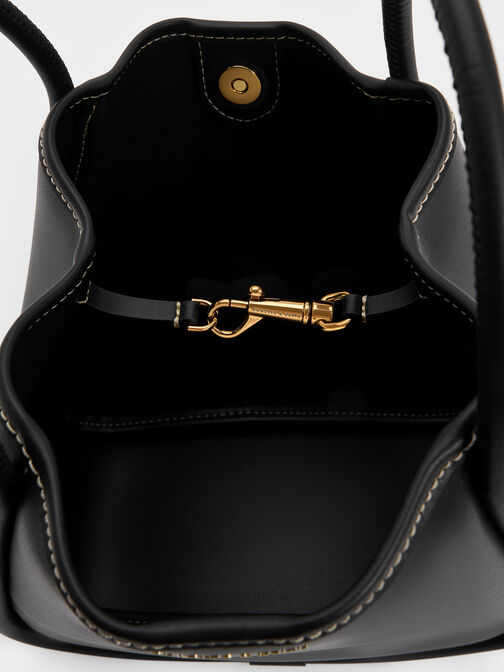 Mini Lyla Tubular Tote Bag, Black, hi-res