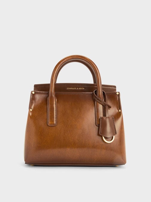 Rene Structured Top Handle Bag, Tan, hi-res