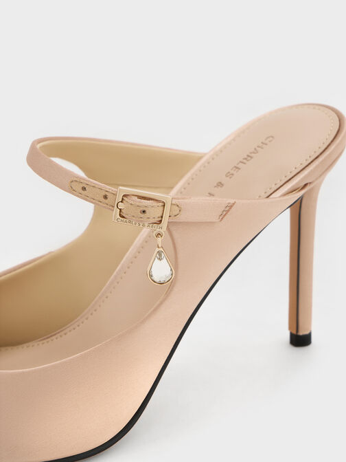 حذاء (مولز) ساتان مفتوح من الخلف, ذهبي, hi-res