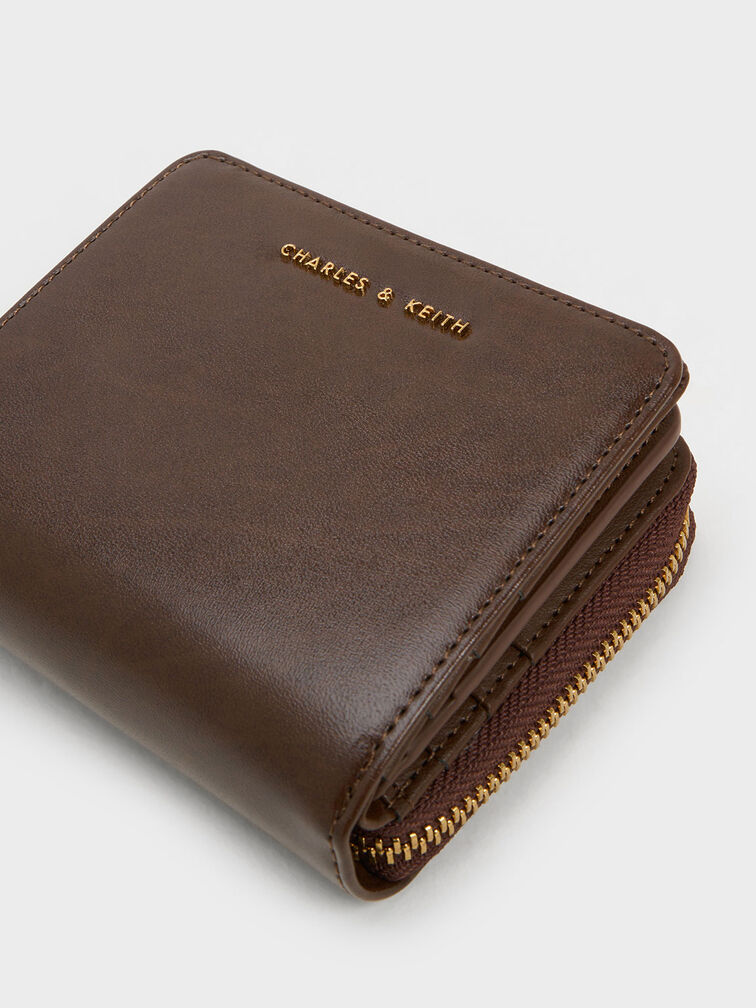 Finley Zip-Around Small Wallet, Dark Brown, hi-res