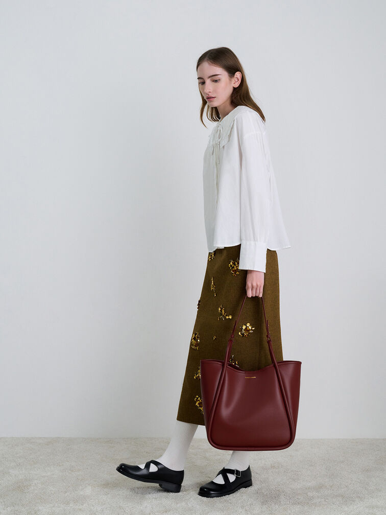 Lyla Tubular Slouchy Tote Bag, Mulberry Plum, hi-res