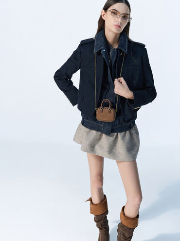 تعليقة حقيبة بولينغ سيانا  كوردروي, بني موكا ناعم, hi-res