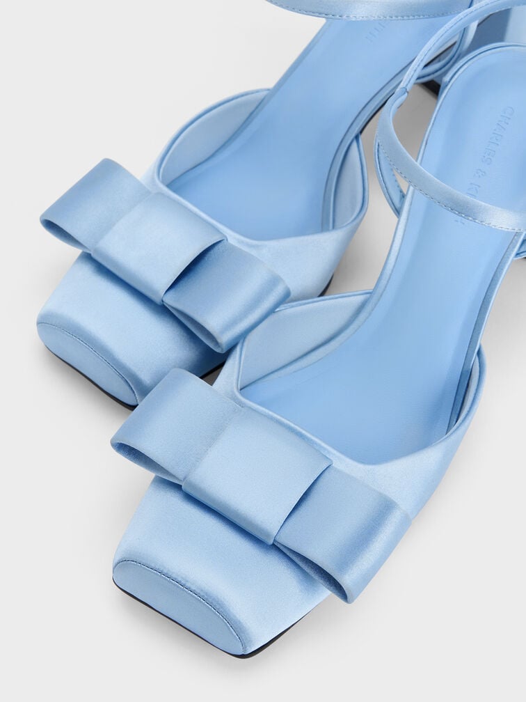 كعب عالي برانتلي بفيونكة وسير كاحل, أزرق, hi-res