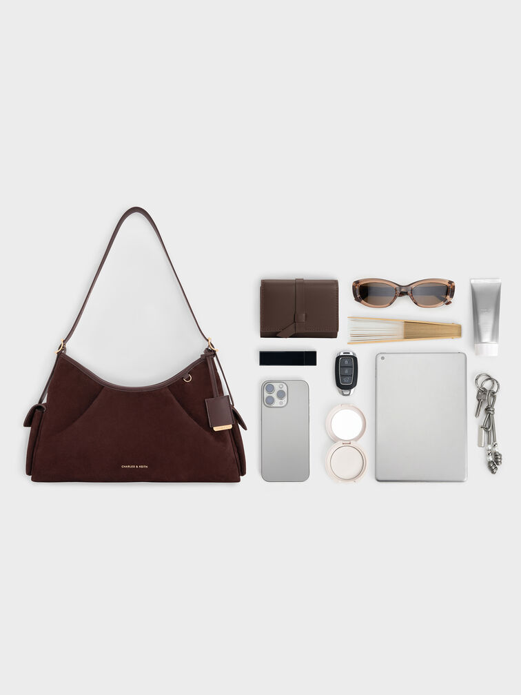 Khai Side-Pocket Shoulder Bag, Espresso Brown, hi-res