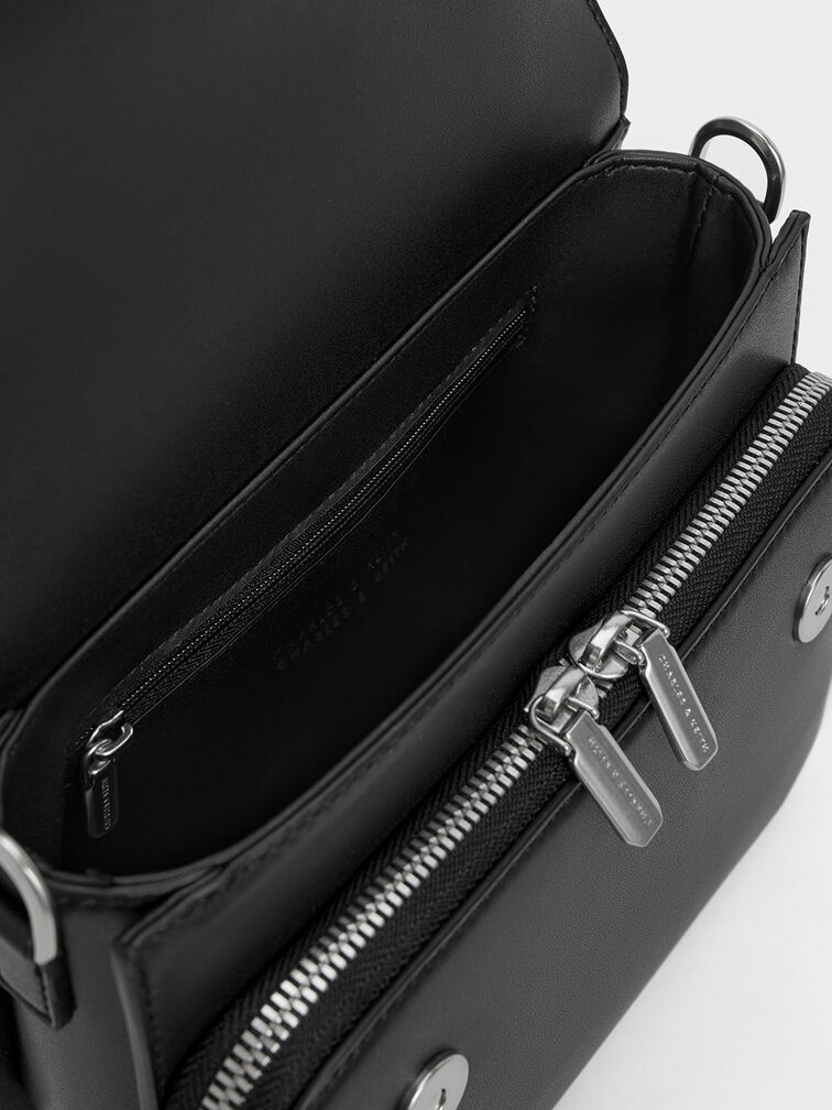 Octavia Front Flap Top Handle Bag, Noir, hi-res