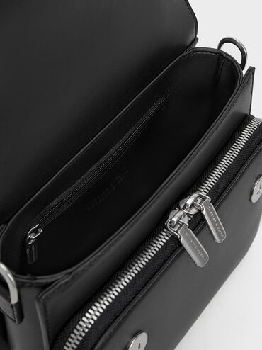 Octavia Front Flap Top Handle Bag, Noir, hi-res