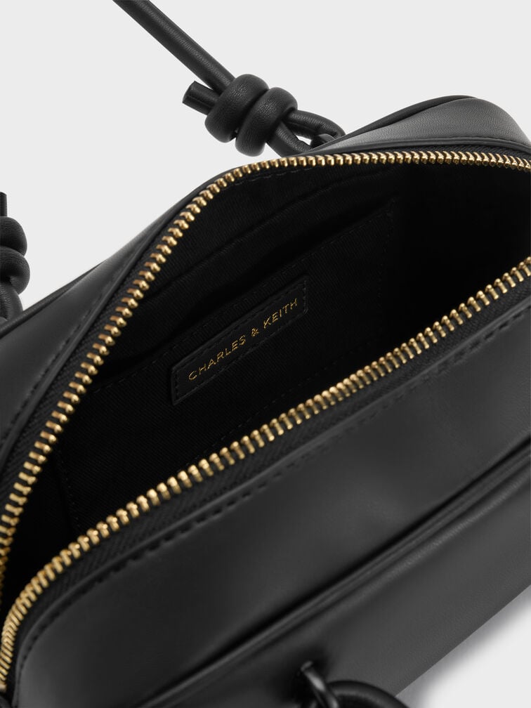 شنطة سامي بحمالة معقودة, أسود, hi-res