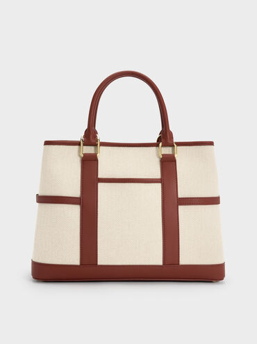 شنطة توت سكوتي من الكانفاس, قرميدي, hi-res