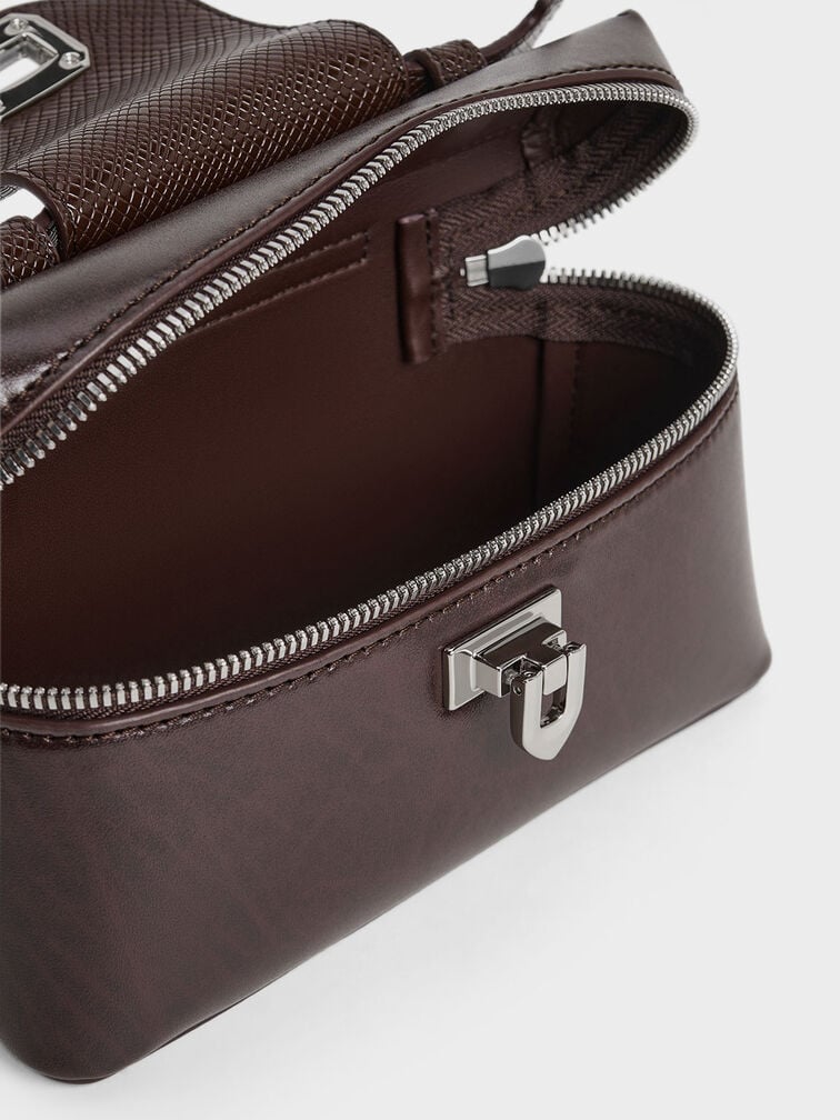 حقيبة مستحضرات التجميل أروين بمقبض علوي أنيق, برقوقي أنيق, hi-res